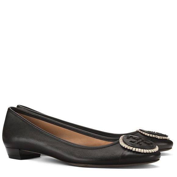 COPY - • Tory Burch • Miller Fringe Leather Flat Black - Picture 1 of 11